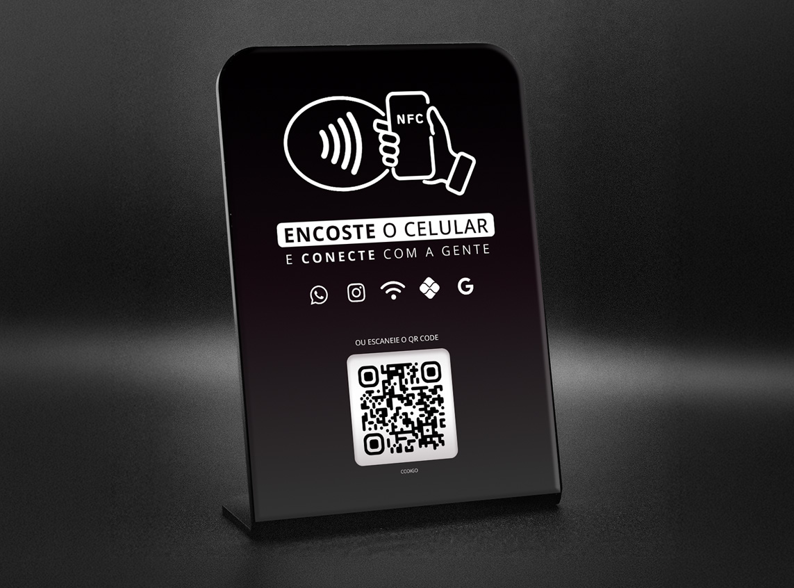Placa NFC Resinada 11 × 16 cm — MultLinks Padrão