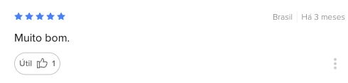 Print de avaliação com 5 estrelas: Muito bom.